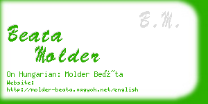 beata molder business card